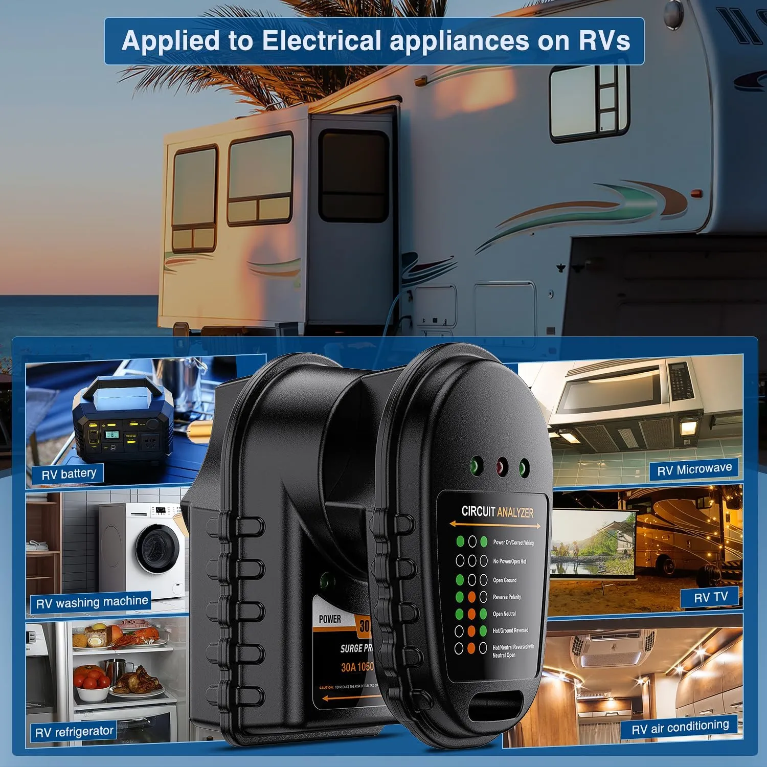 30Amp RV Surge Protector & 30Amp Circuit Tester