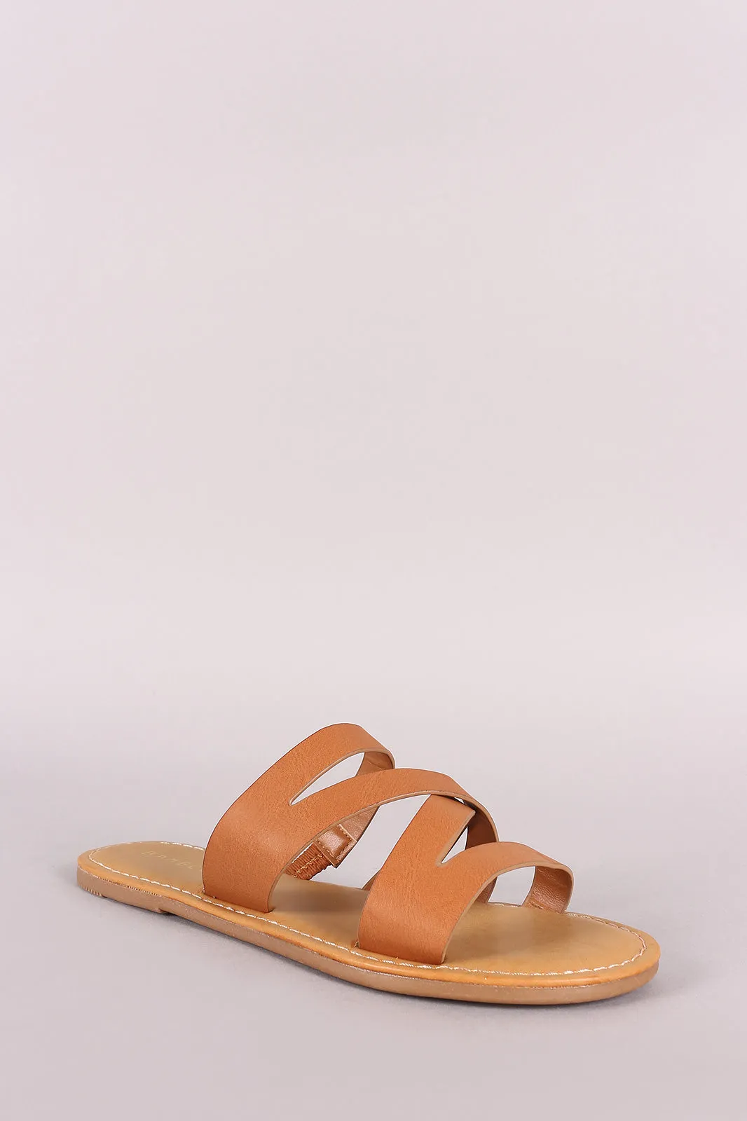 Bamboo Open Toe Strappy Slide Sandal