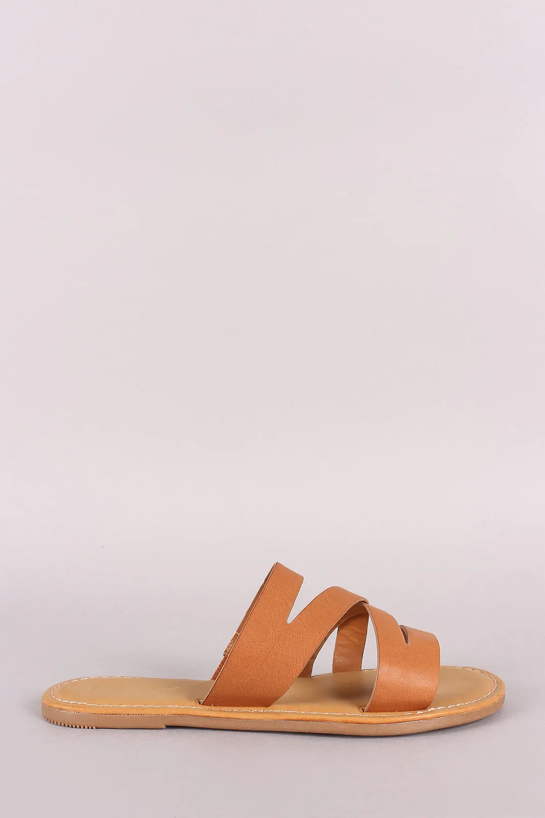 Bamboo Open Toe Strappy Slide Sandal