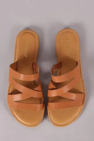 Bamboo Open Toe Strappy Slide Sandal