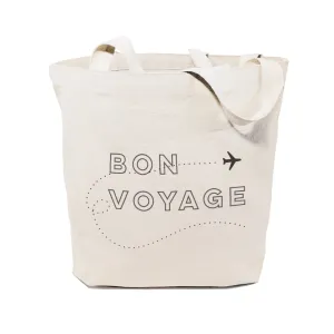 Bon Voyage Cotton Canvas Tote Bag by The Cotton & Canvas Co.