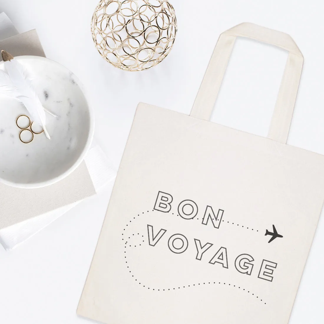 Bon Voyage Cotton Canvas Tote Bag by The Cotton & Canvas Co.