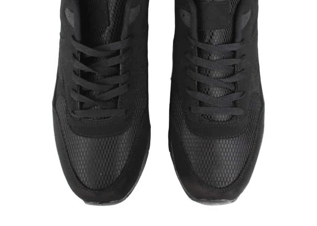 Boys Black Lightweight Mesh Trainer