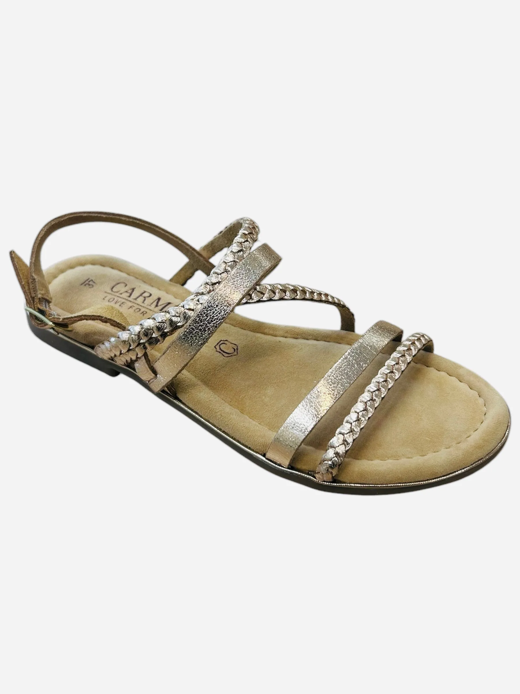 Carmela gold leather sandal