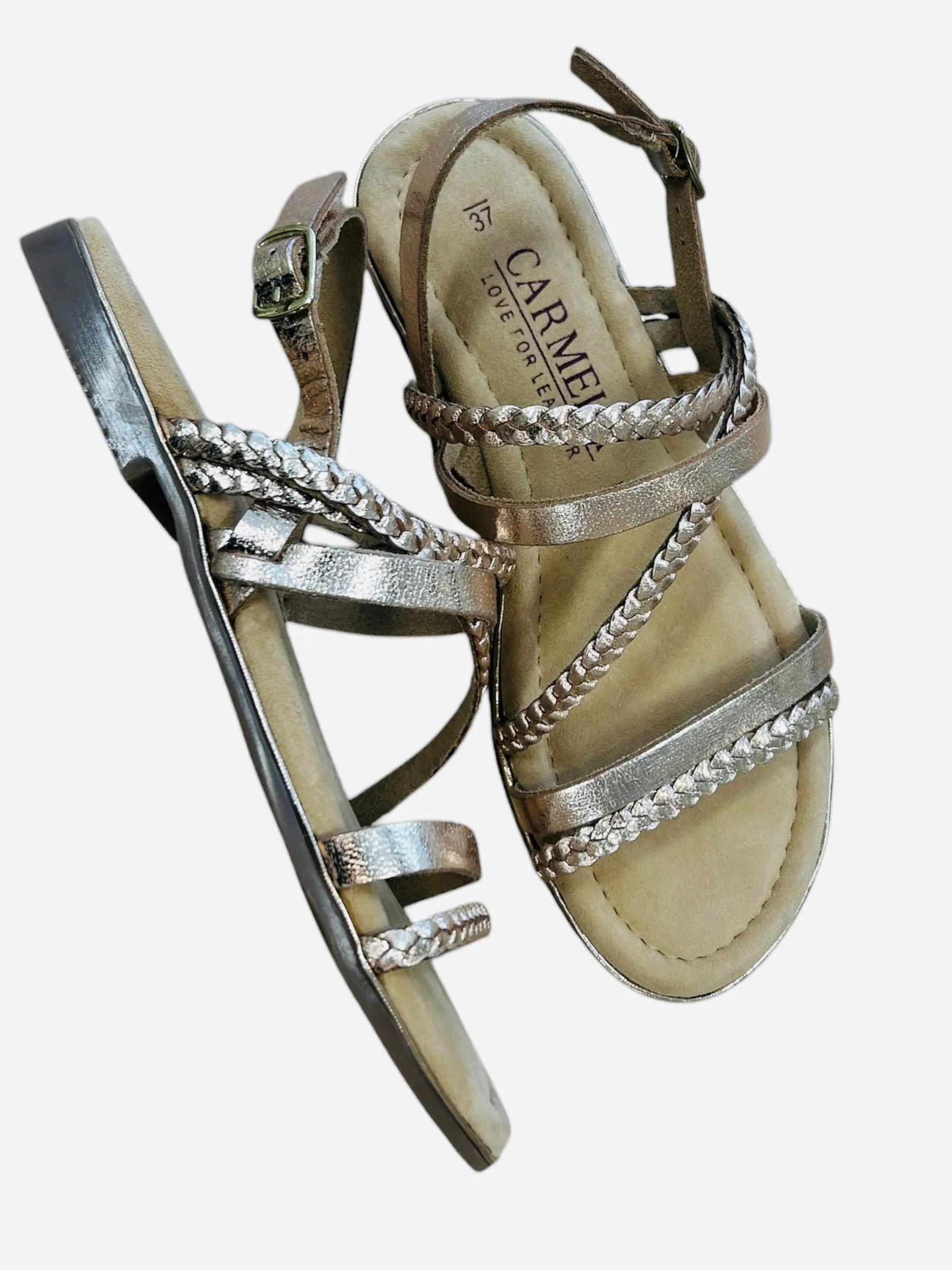 Carmela gold leather sandal