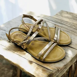 Carmela gold leather sandal
