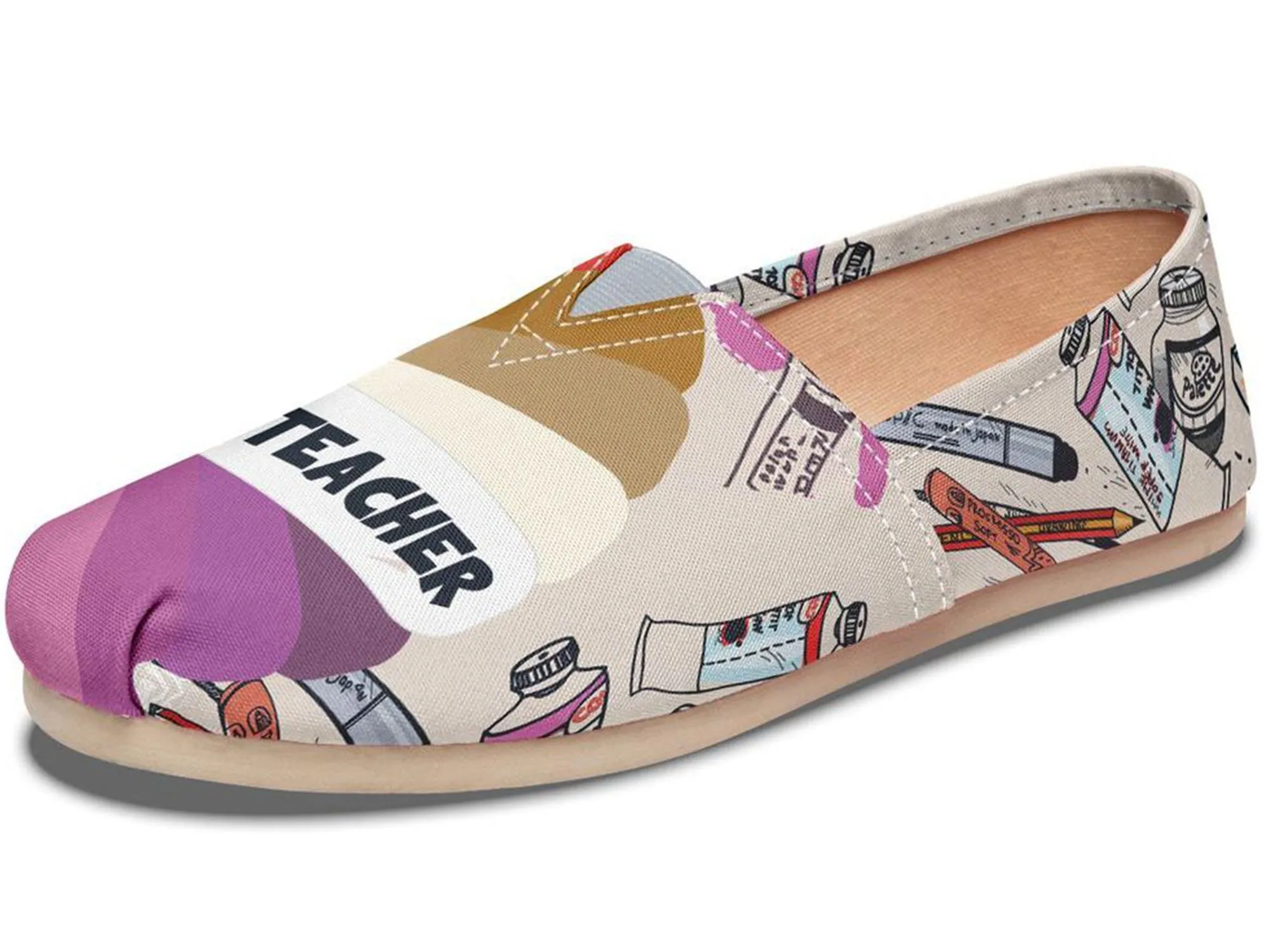 Colorful Art Teacher Casual Shoes