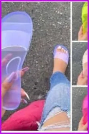 Colorful Transparent Frosted Beach Slippers F809