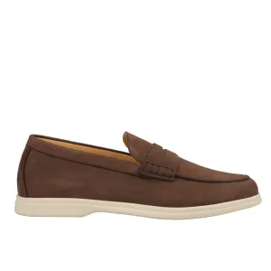 CORNELIANI Nubuck Penny Loafer BROWN