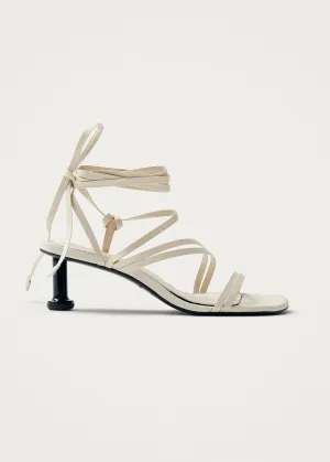 Curly Cream Leather Sandals