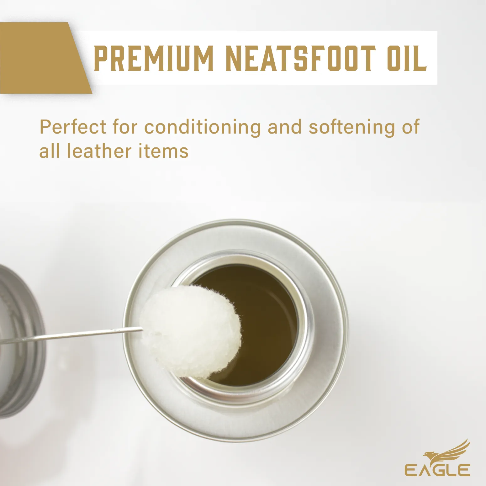 Eagle Leather Oil 8.45oz with Applicator & Premium Towel - All-Natural Mink Oil Conditioner for Boots, Shoes, Saddles, Furniture & More
