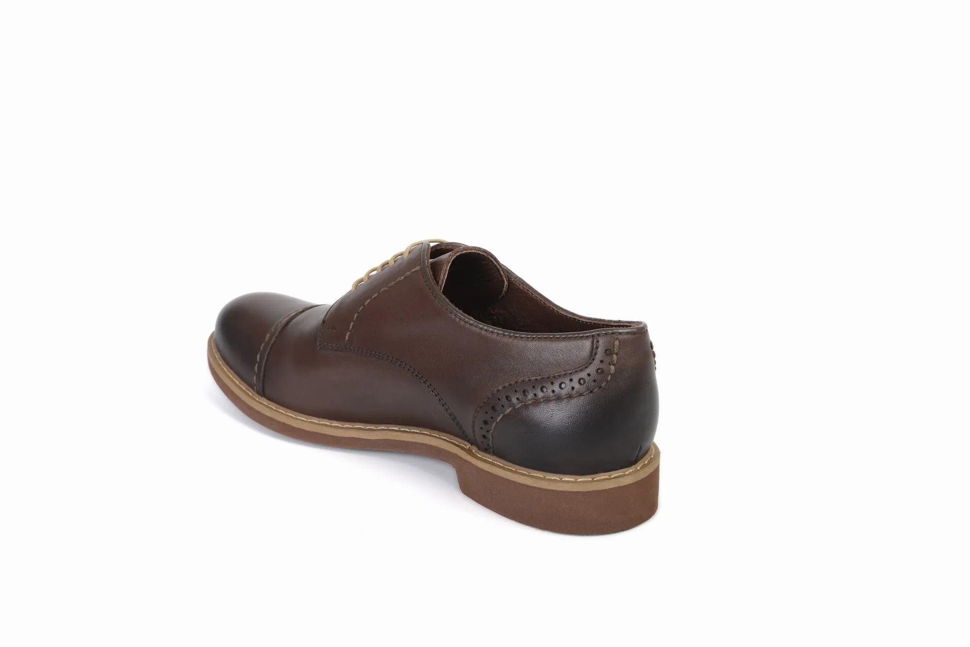 FOOT FEDERATION CITY DERBY CAP-TOE MENS SHOE BROWN