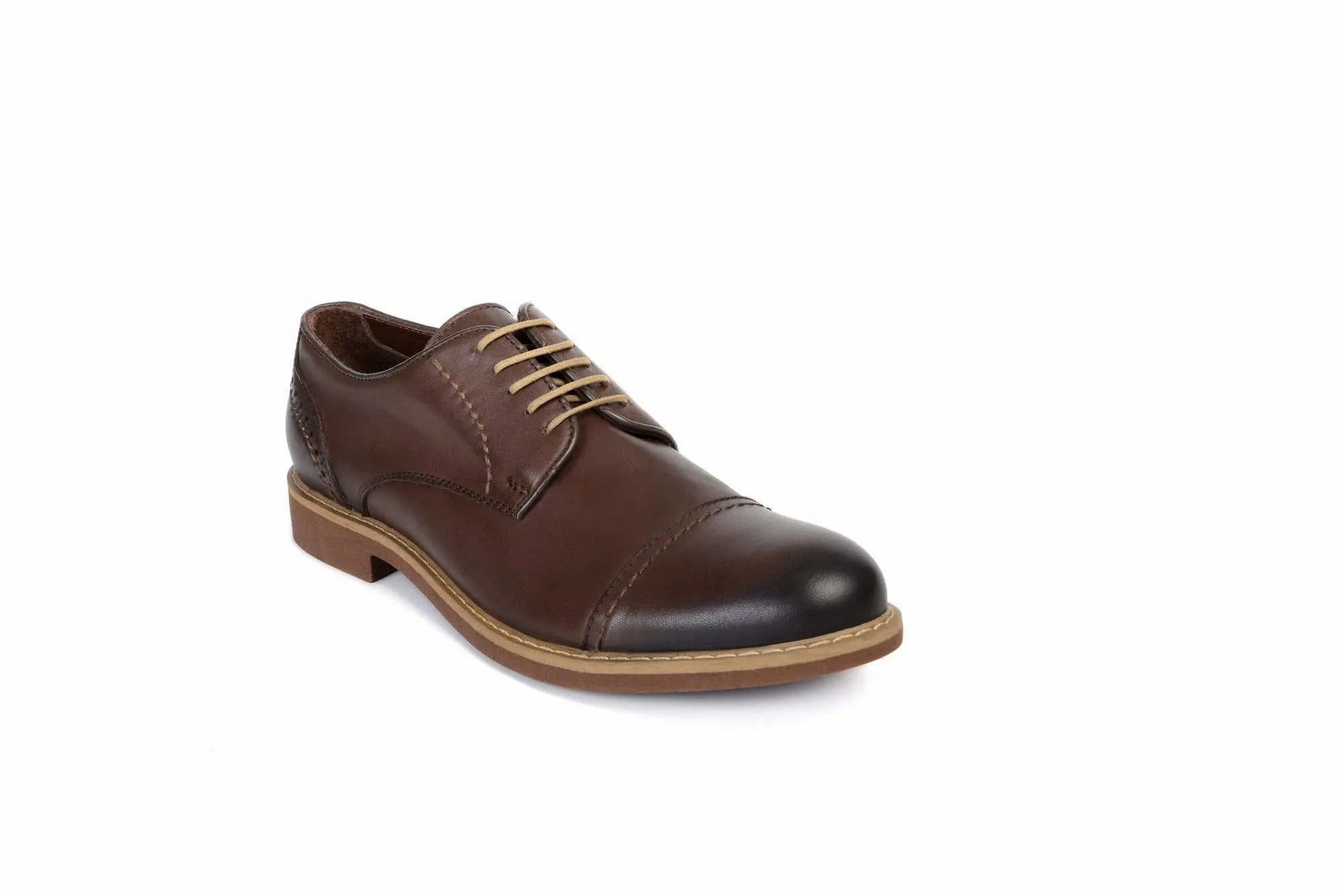 FOOT FEDERATION CITY DERBY CAP-TOE MENS SHOE BROWN