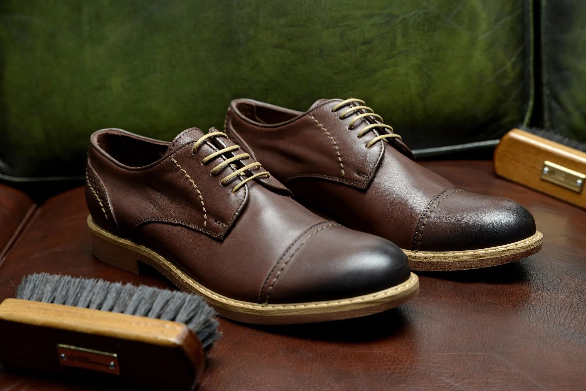 FOOT FEDERATION CITY DERBY CAP-TOE MENS SHOE BROWN