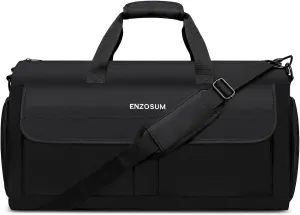 Garment Bags for Travel Large Suit Bag for Men Carry On Garment Bag Convertible Garment Duffle Bag with Shoes Compartment,2 in 1 Hanging Dress Suitcase Suit Travel Bags,Black