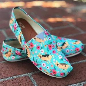 German Shepherd Flower Casual Shoes