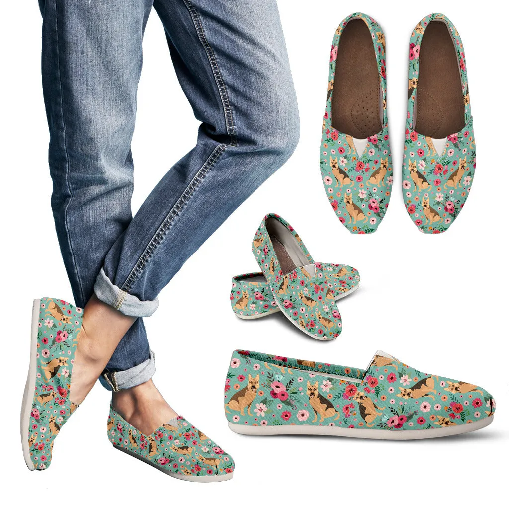 German Shepherd Flower Casual Shoes