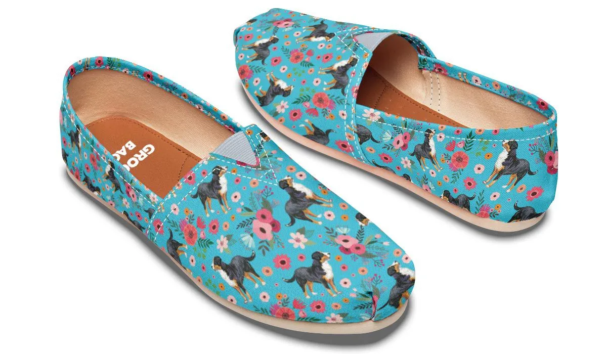 Greater Swiss Mountain Dog Flower Casual Shoes