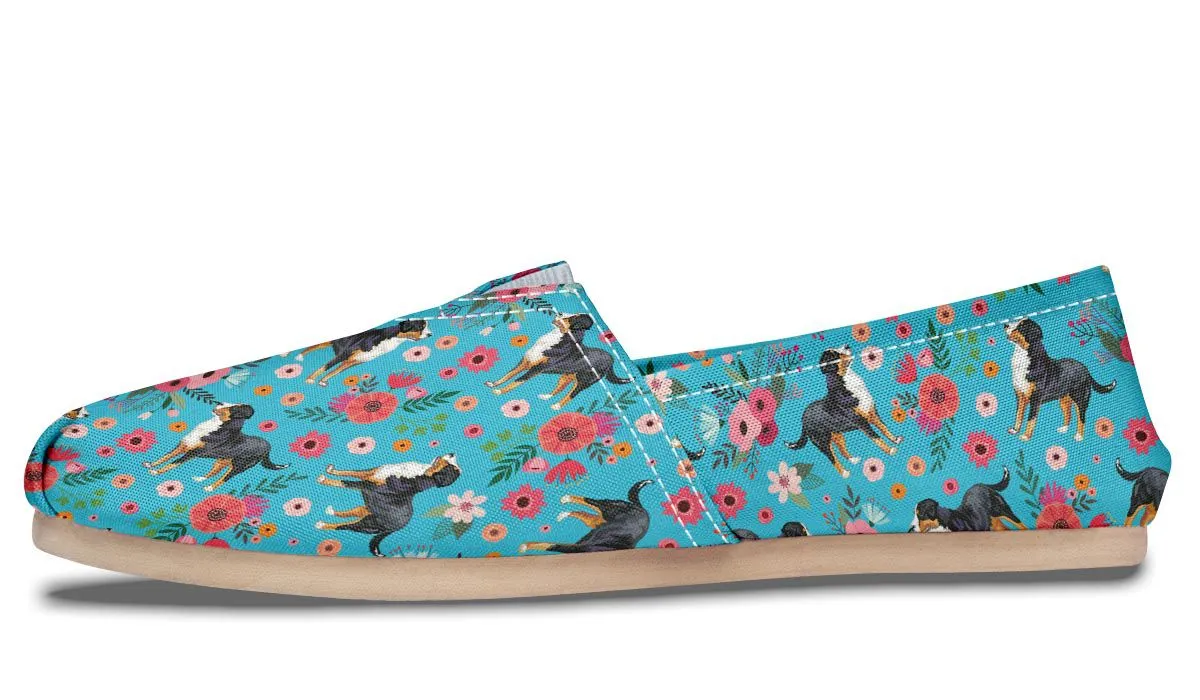 Greater Swiss Mountain Dog Flower Casual Shoes