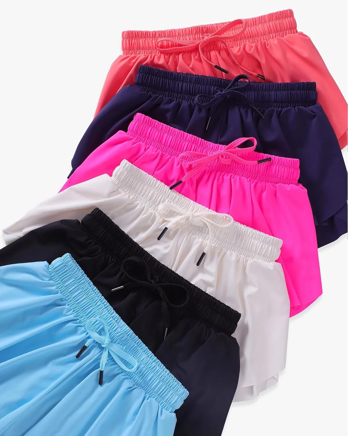 HASMES Girls Butterfly Shorts Teen Flowy Athletic Shorts for Running Dance Cheer 5-14Y