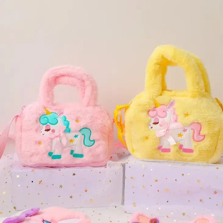 Kawaii Unicorn Pattern Plush Bag