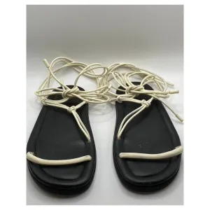 KHAITE Women's Cream Leather Ankle Strap Gladiator Sandals SZ 39(US9)