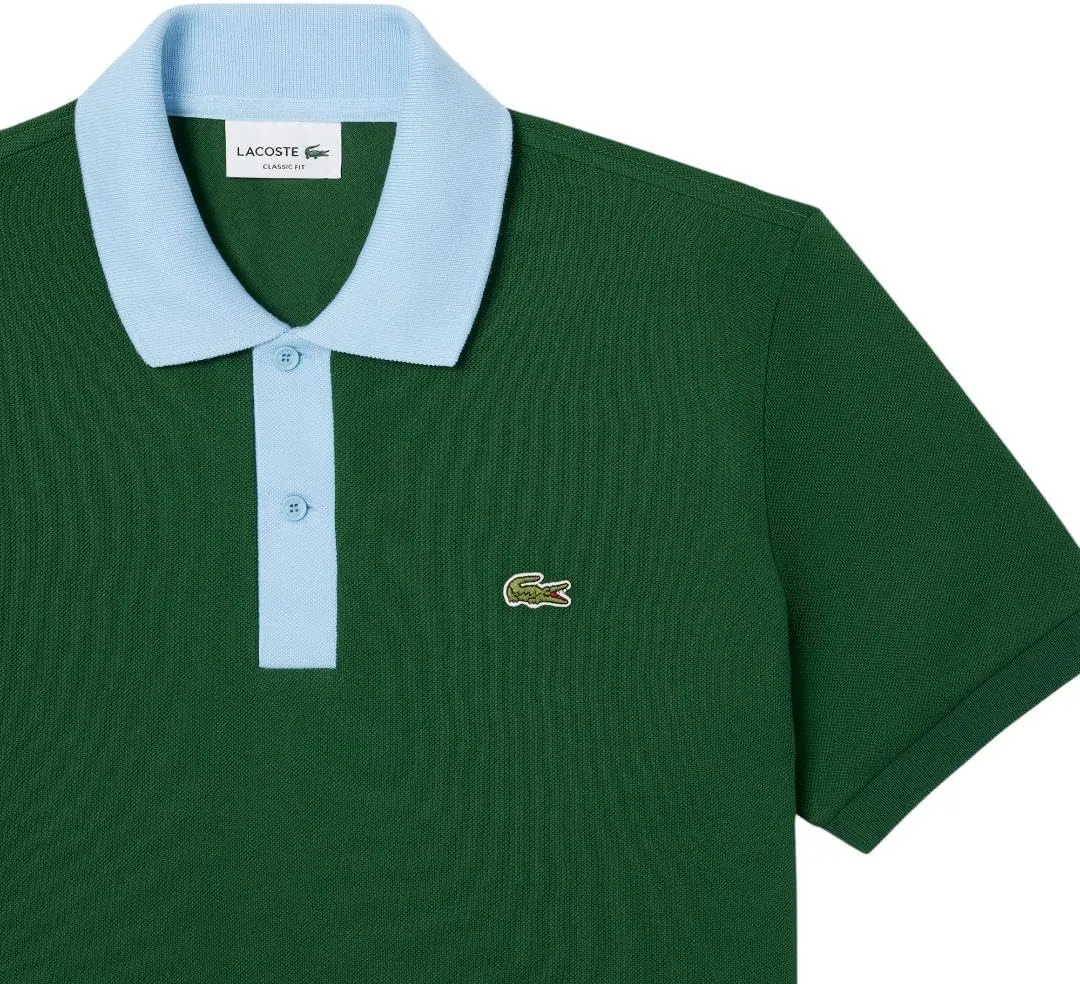 Lacoste Men's Seasonal Short Sleeve Classic Fit Contrast Collar Polo