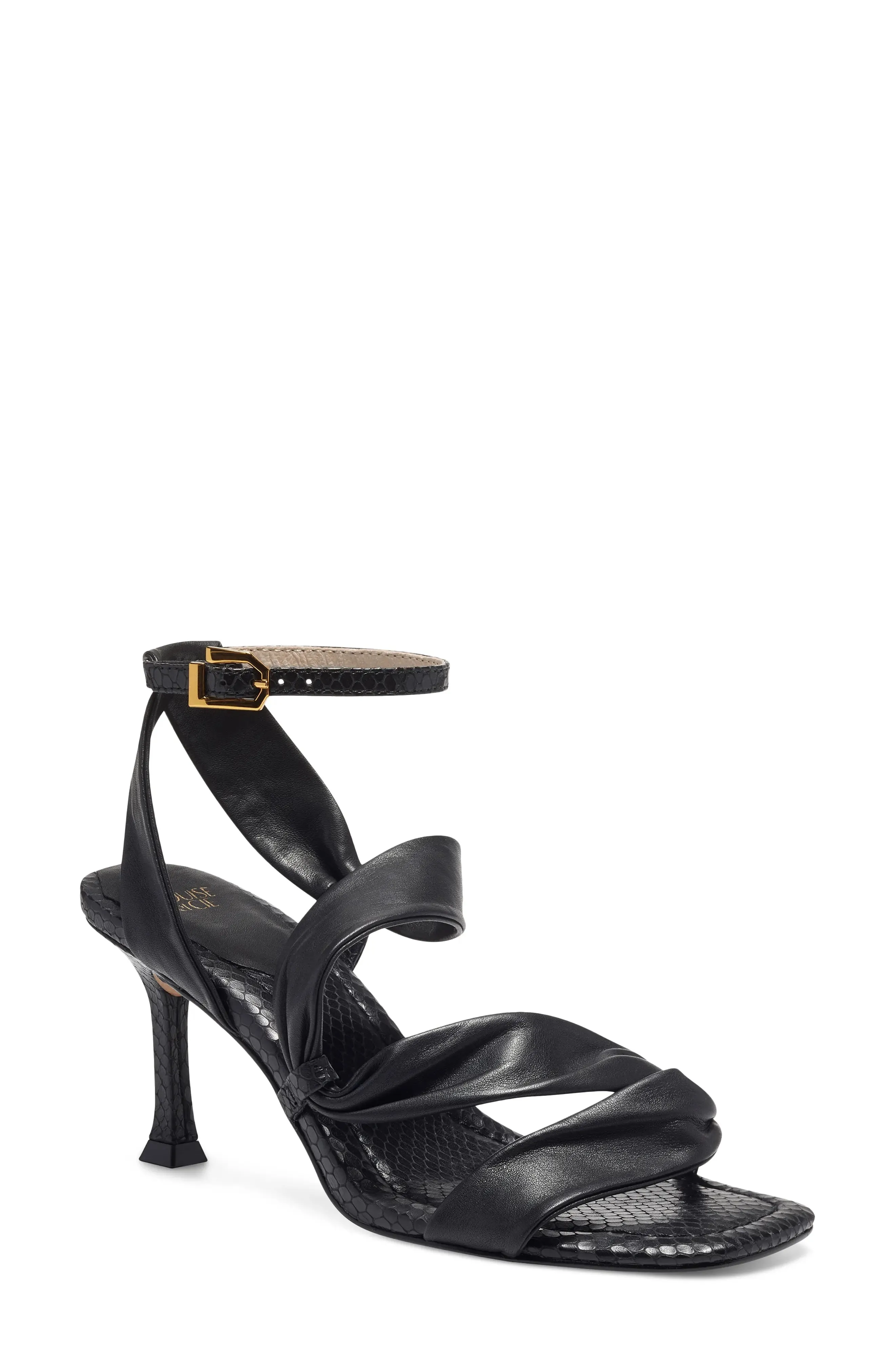 Louise Et Cie HETTY Ankle Straped Fashion Heeled Sandals BLACK