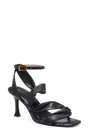 Louise Et Cie HETTY Ankle Straped Fashion Heeled Sandals BLACK