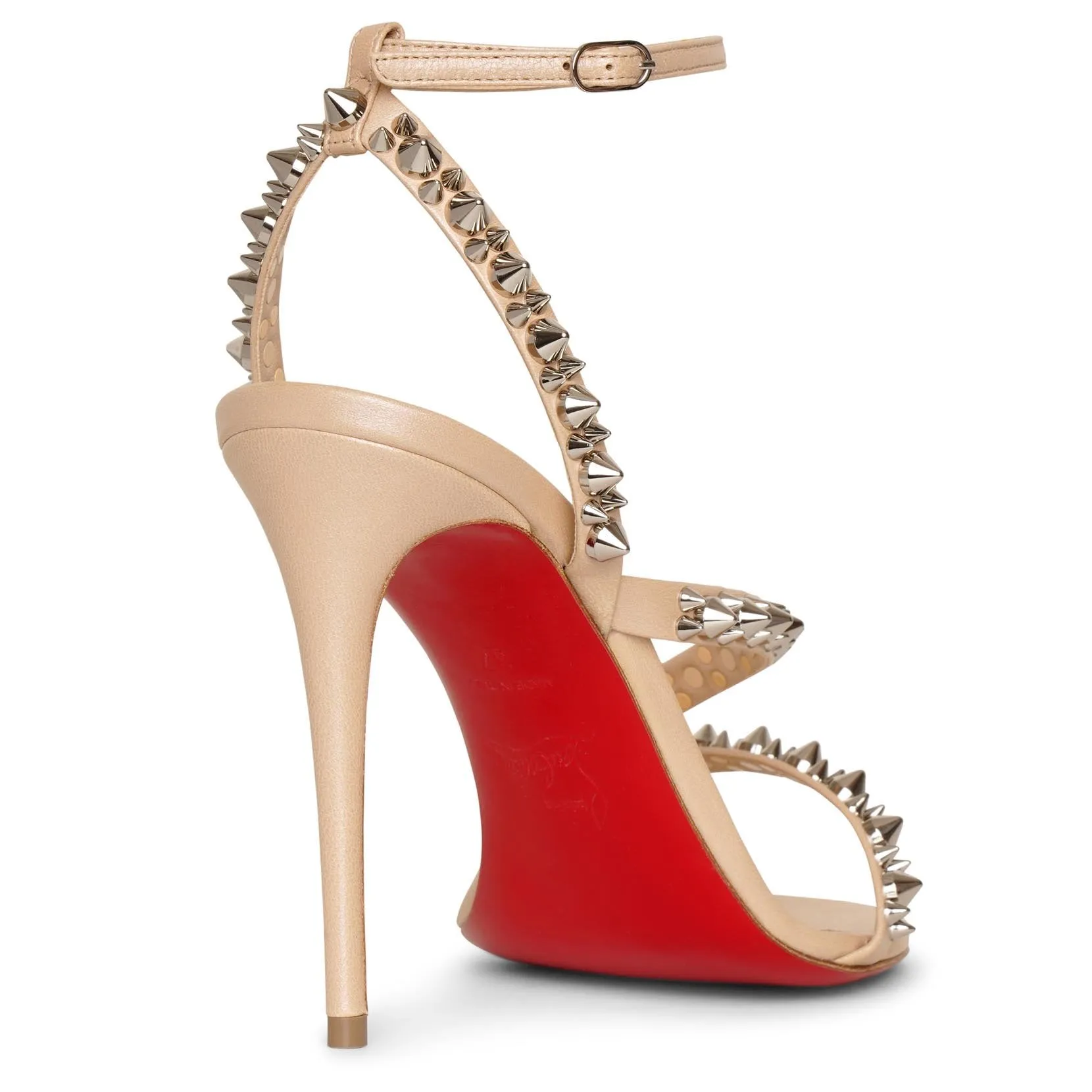 Mafaldina spikes 100 shimmer nude sandals