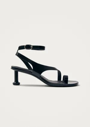 Miquela Onix Black Leather Sandals