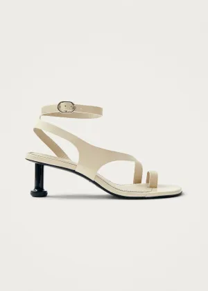 Miquela Onix Cream Leather Sandals