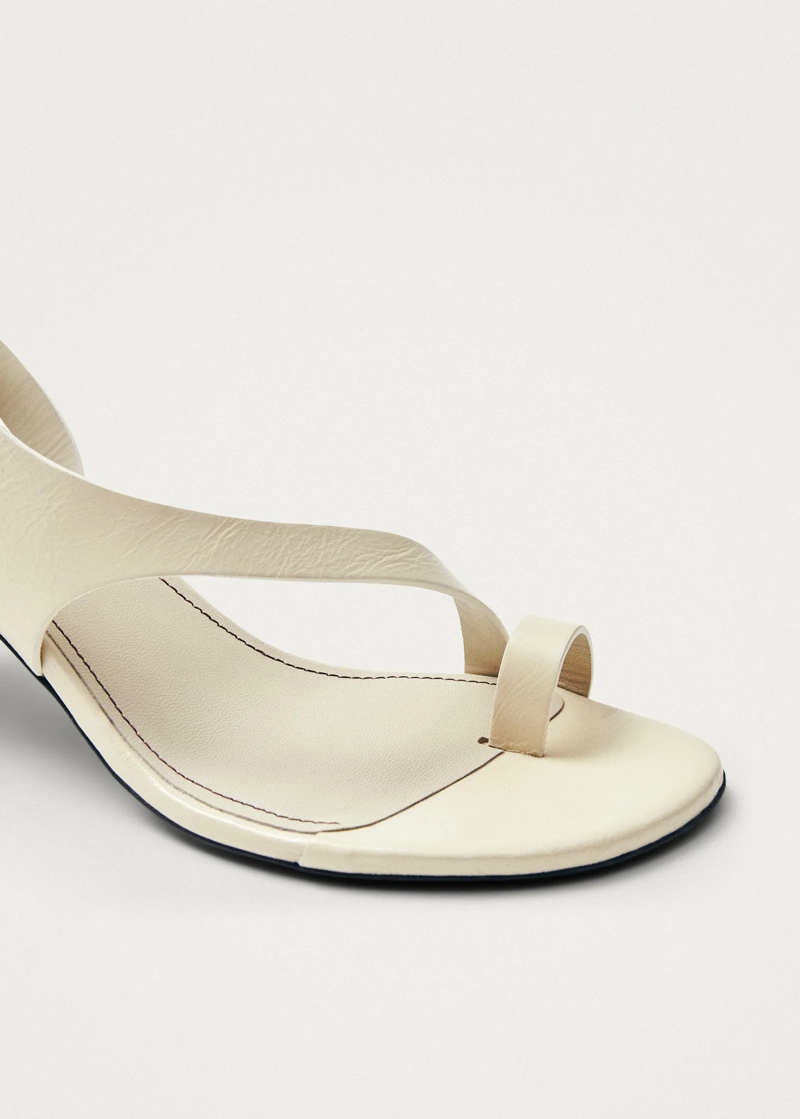 Miquela Onix Cream Leather Sandals
