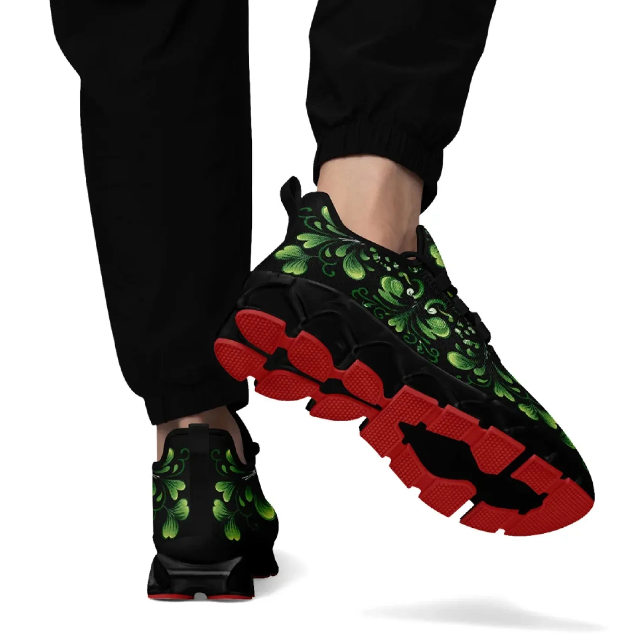 Personalized Breathable Green Sneakers, Custom Irish Pride Shoes, Walking, Jogging Shoes