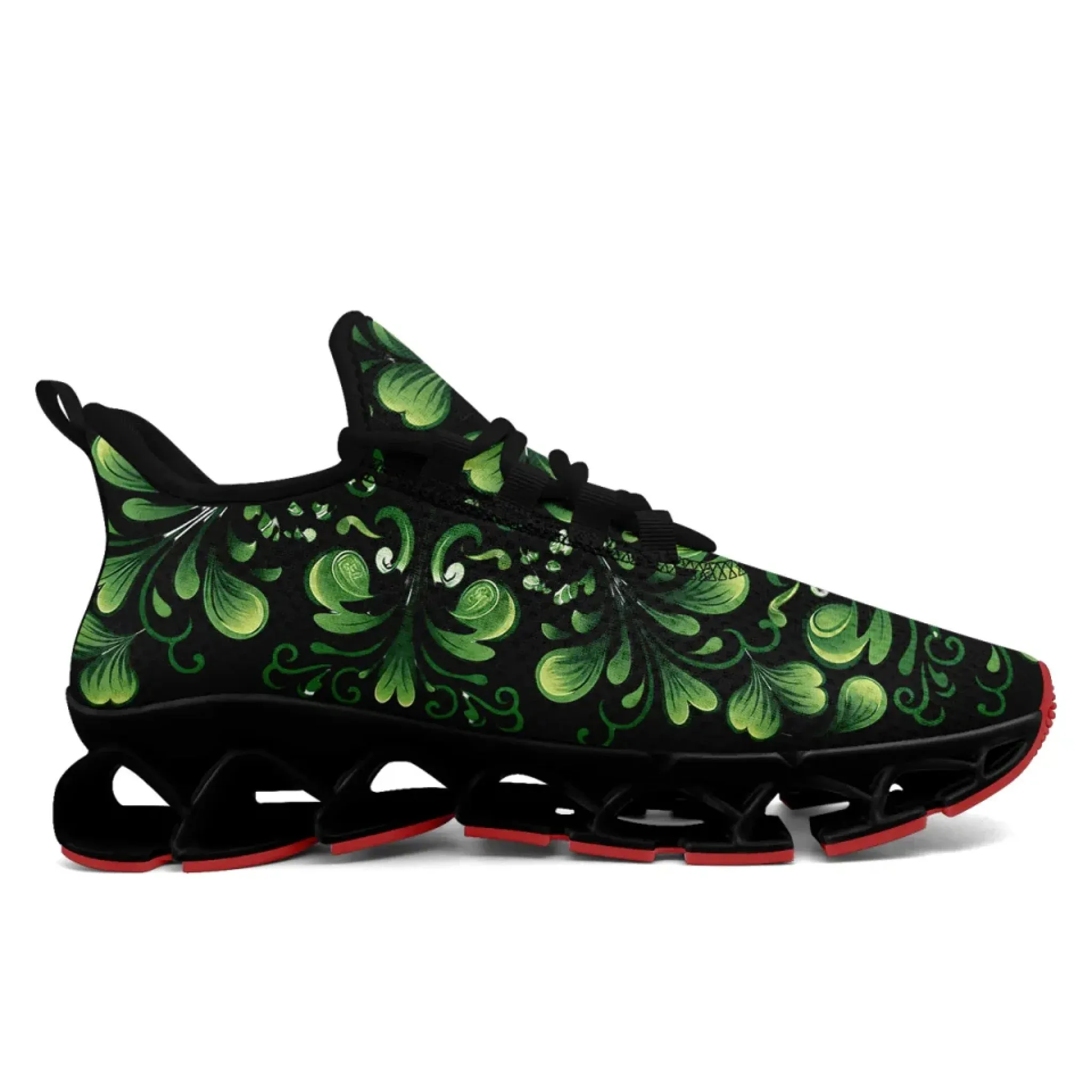 Personalized Breathable Green Sneakers, Custom Irish Pride Shoes, Walking, Jogging Shoes