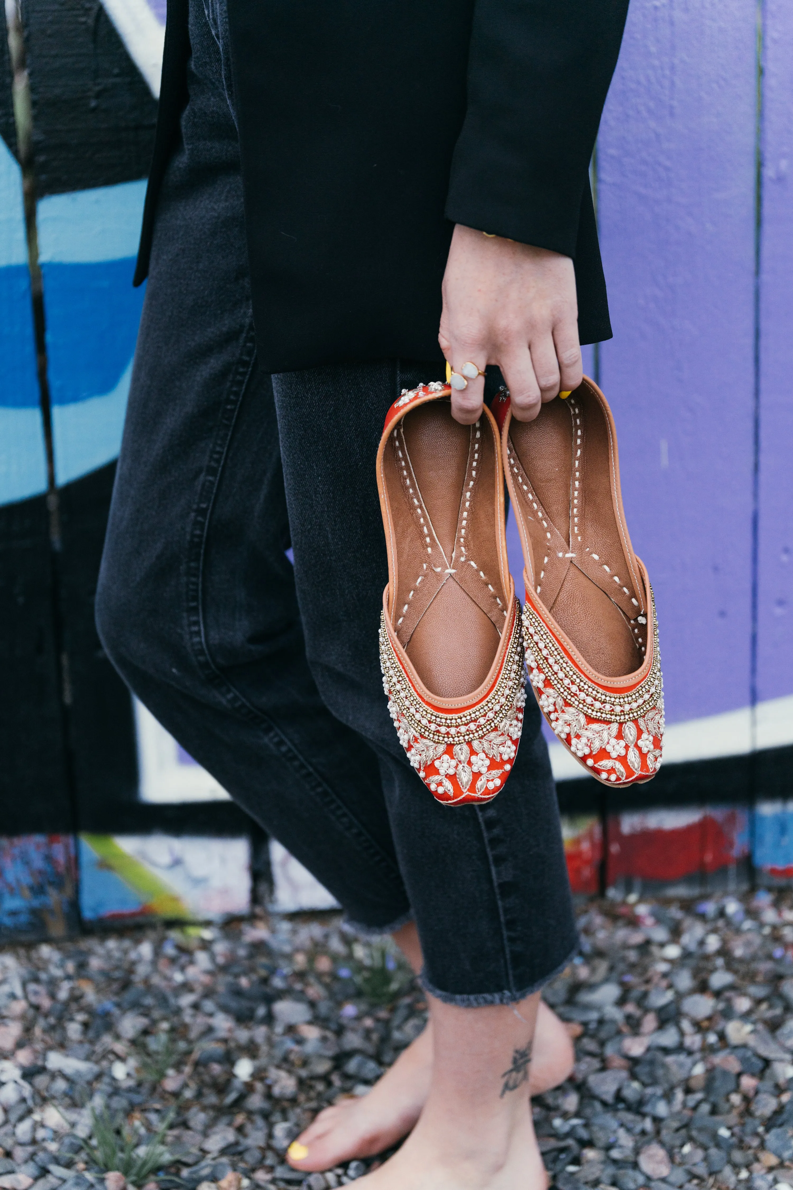 Rose Garden Flat Juttis