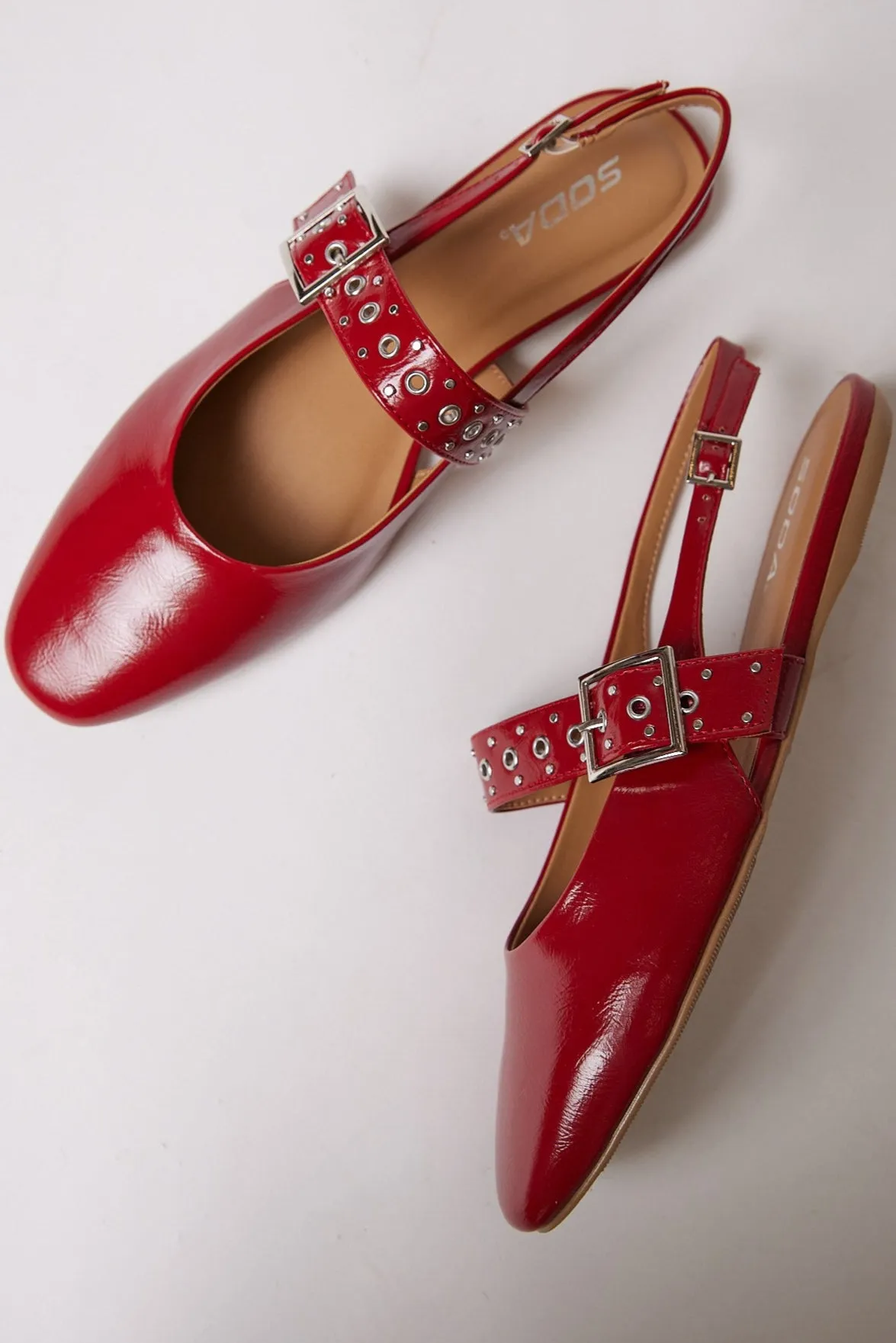 Ruby Heel Strap Buckle Ballerina Flat