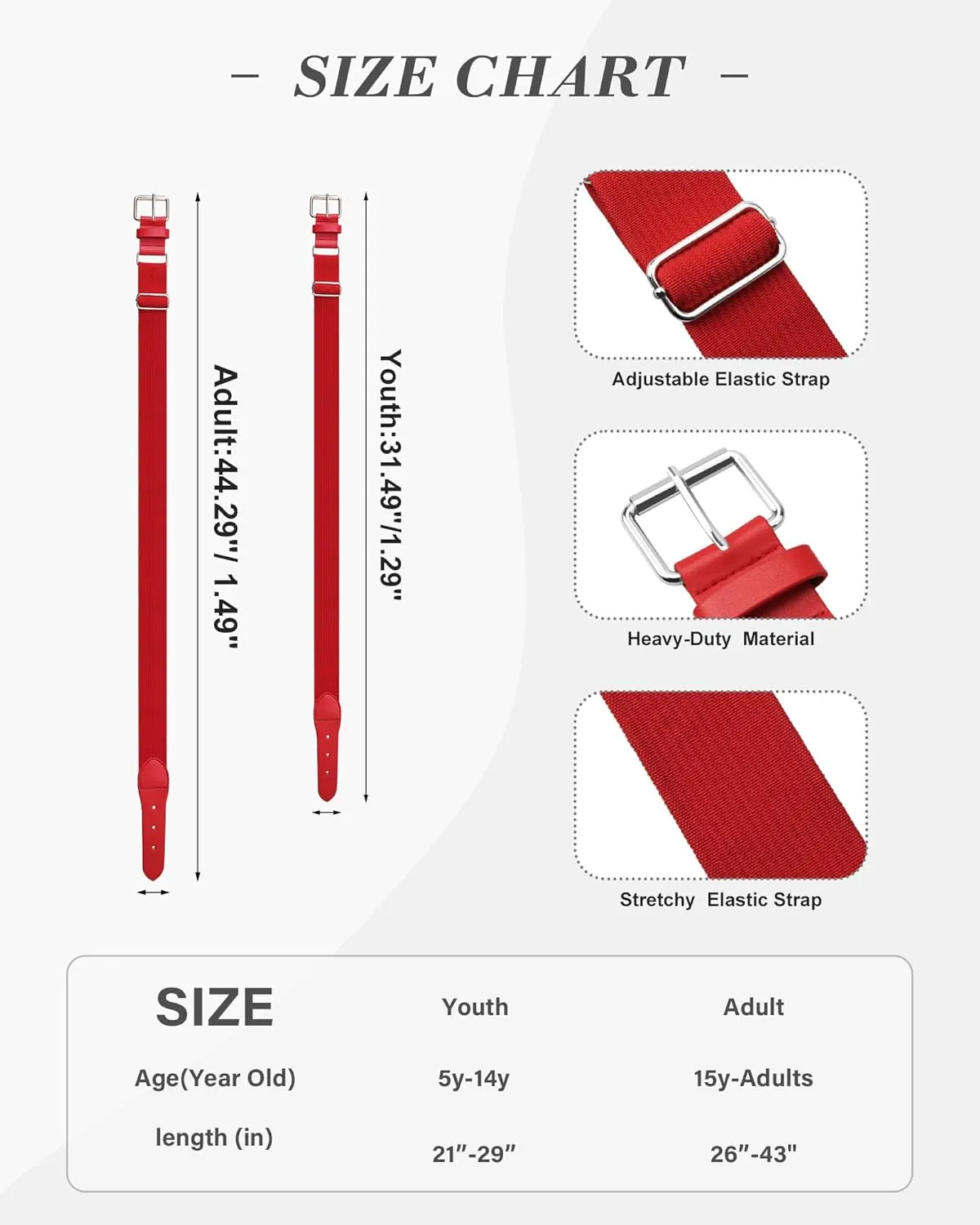 Stelle Baseball/Softball/Fastpitch Belt Girls Sports Elastic Adjustable Boys Uniform Belts Youth and Adult Sizes
