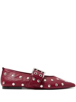 stud-embellished leather ballerina shoes