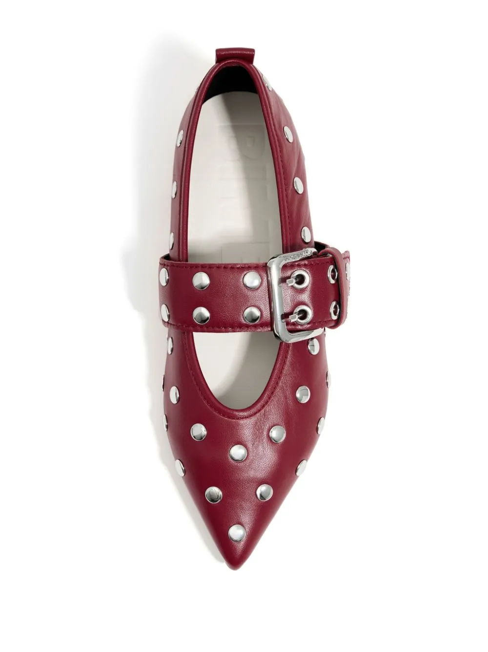 stud-embellished leather ballerina shoes