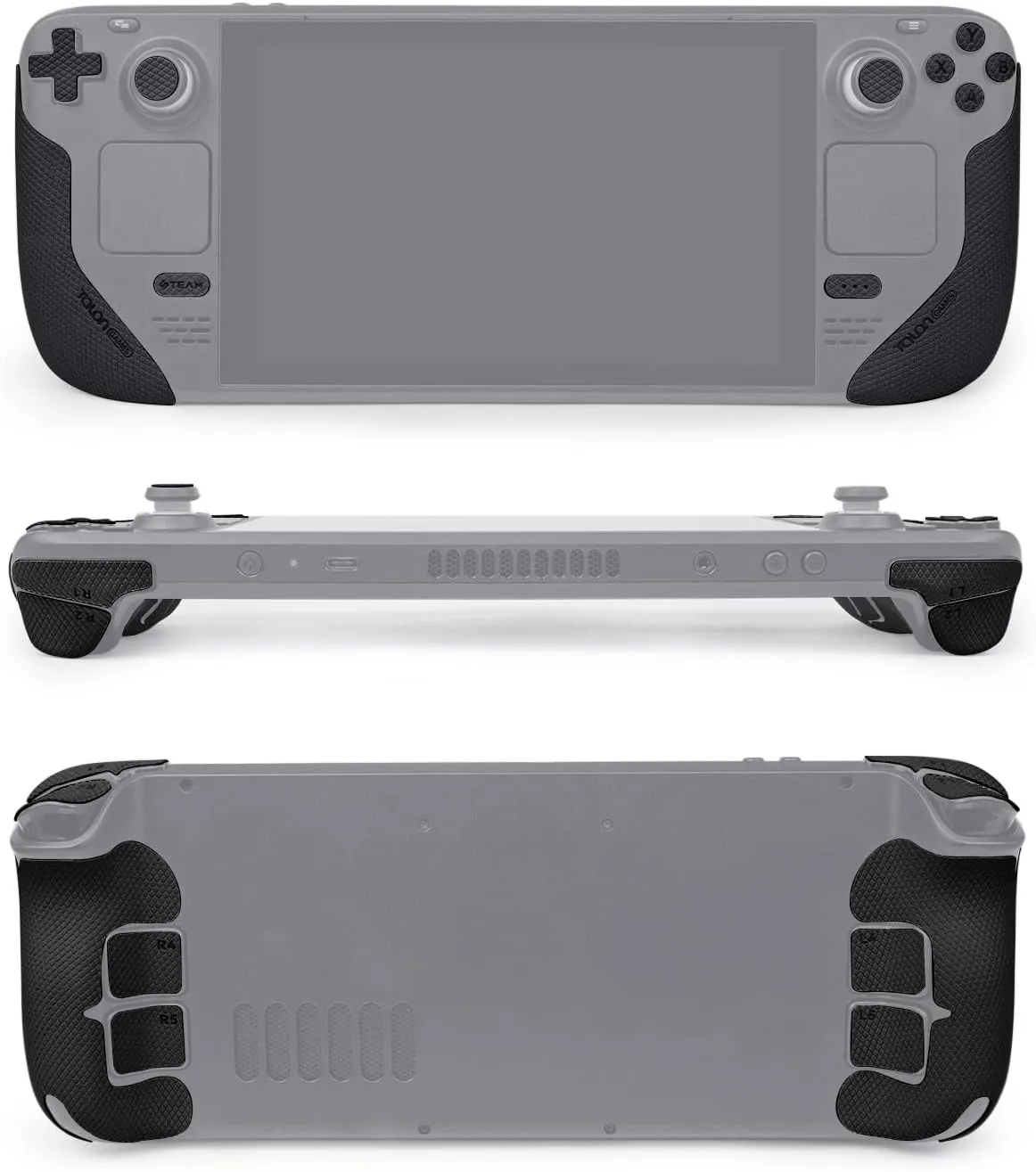 TALONGAMES Controller Grips Compatible with Steam Deck OLED / Steam Deck Controllers, Anti-Slip, Sweat-Absorbent, Textured Skin kit, for Handle Grips, Buttons, Triggers, D-pad ( Pro - Black )