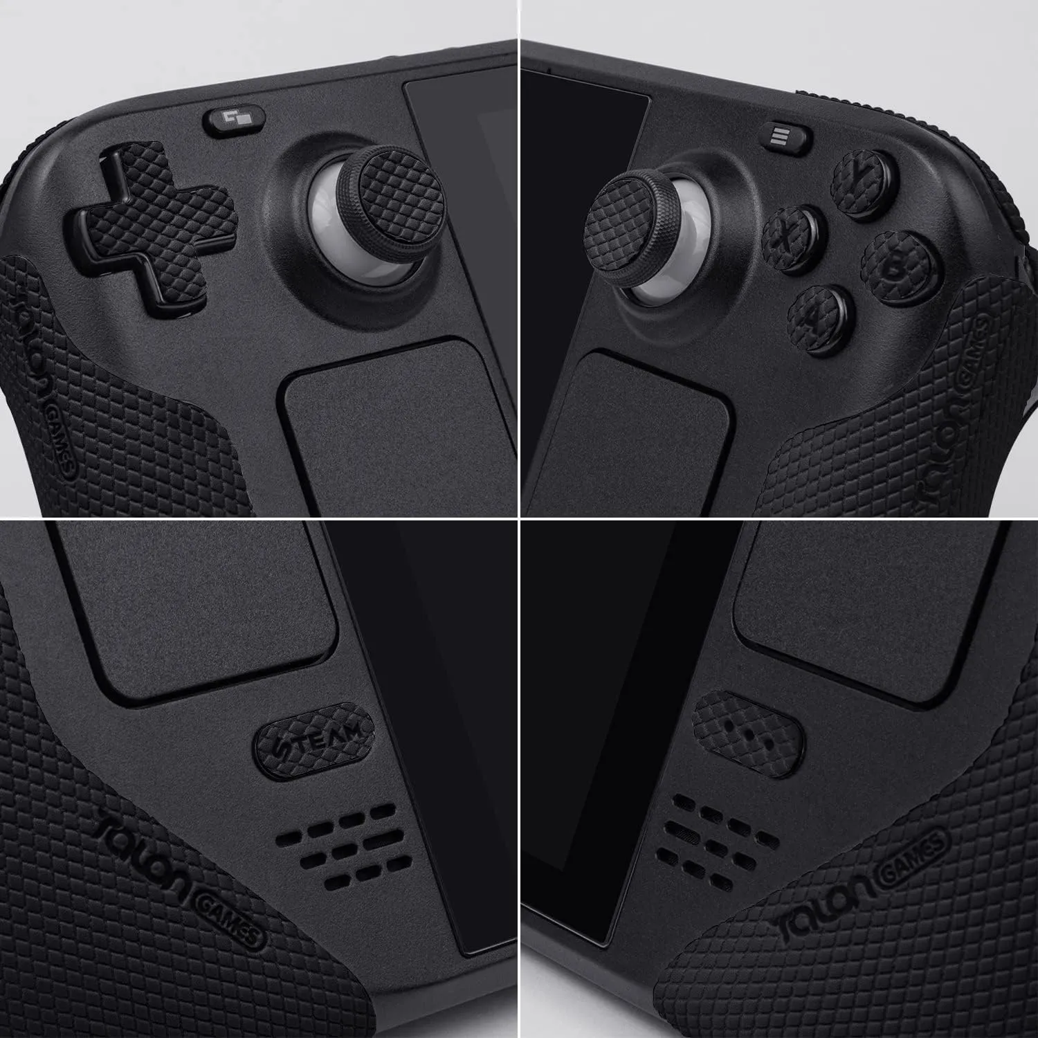 TALONGAMES Controller Grips Compatible with Steam Deck OLED / Steam Deck Controllers, Anti-Slip, Sweat-Absorbent, Textured Skin kit, for Handle Grips, Buttons, Triggers, D-pad ( Pro - Black )