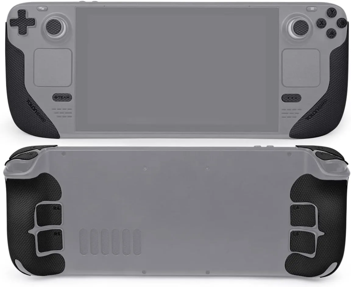 TALONGAMES Controller Grips Compatible with Steam Deck OLED / Steam Deck Controllers, Anti-Slip, Sweat-Absorbent, Textured Skin kit, for Handle Grips, Buttons, Triggers, D-pad ( Pro - Black )