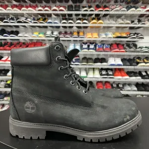 Timberland Men's 6 Inch Premium Waterproof Boots Black Nubuck Men's Size 10.5