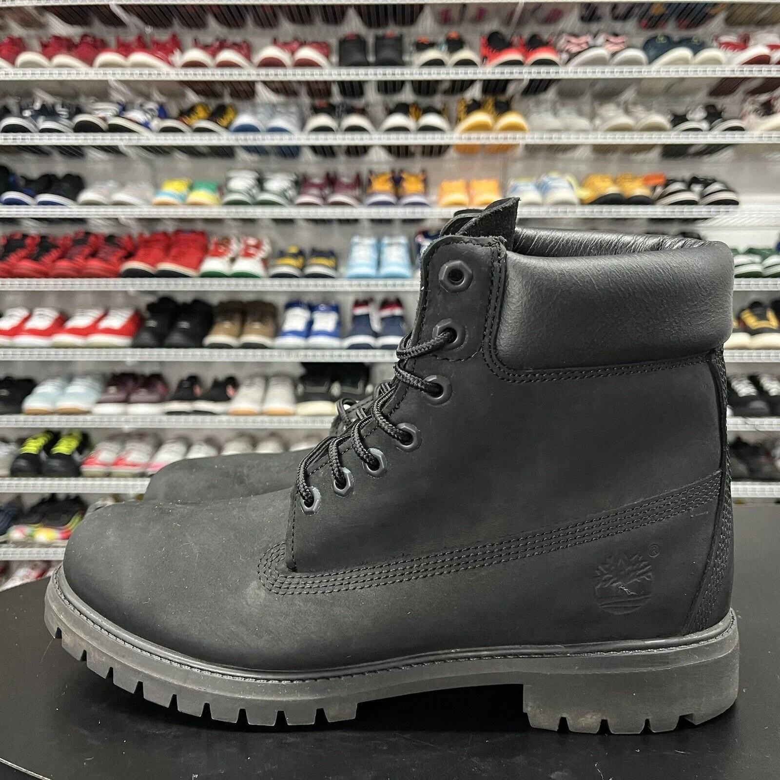 Timberland Men's 6 Inch Premium Waterproof Boots Black Nubuck Men's Size 10.5